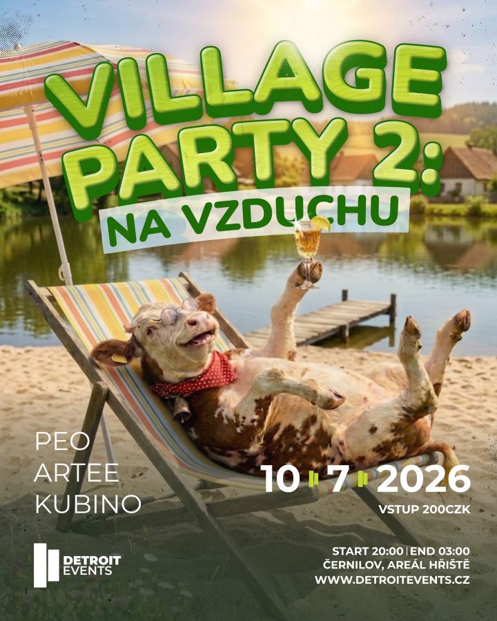 Plakát akce VILLAGE PARTY 2: NA VZDUCHU